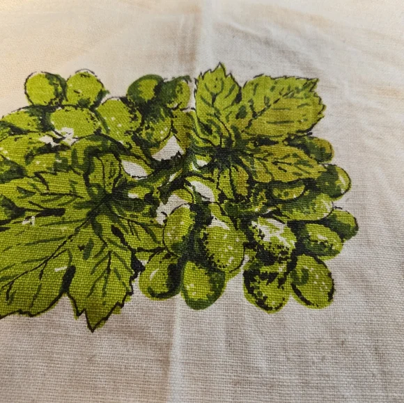 VeritexElegant White Tablecloth with Green and Orange Accents - Picture 3 of 5